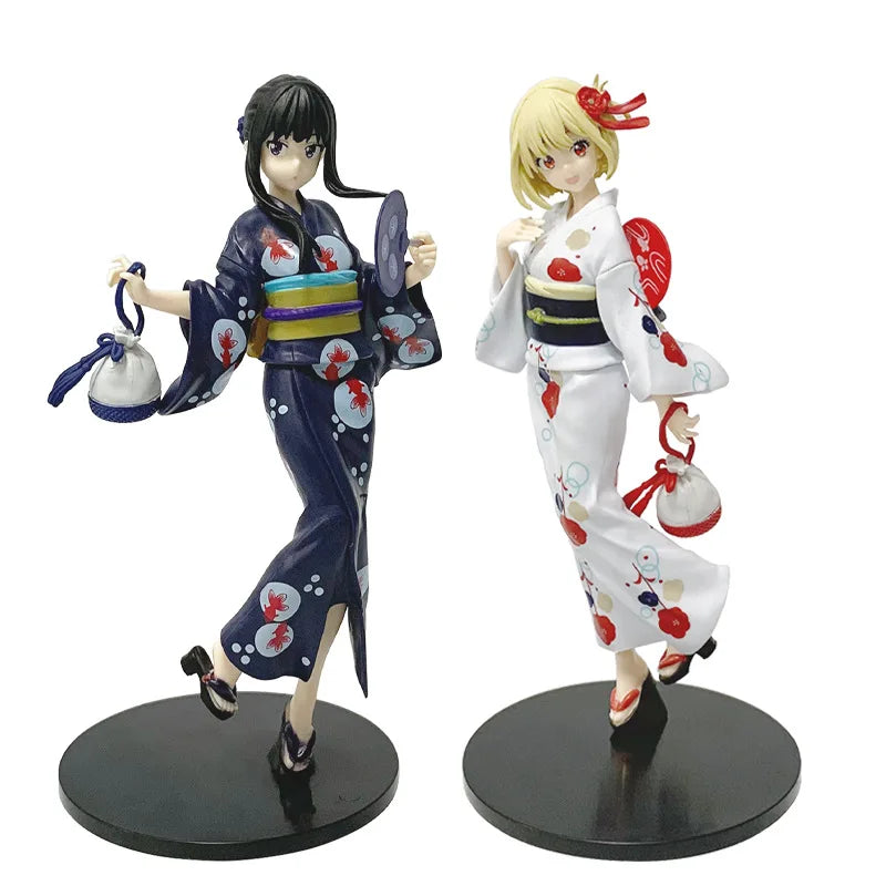 19CM Anime Lycoris Recoil Inoue Takina Figure Luminasta Yukata de Odekake Cheongsam Dress Up Model Toy Doll Action Figure