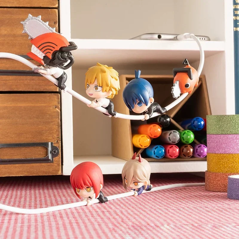 Chainsaw Man Figurines Pochita Denji Makima Power Model Action Anime Figure Cartoon Hug the data cable Ornaments Statues Gift