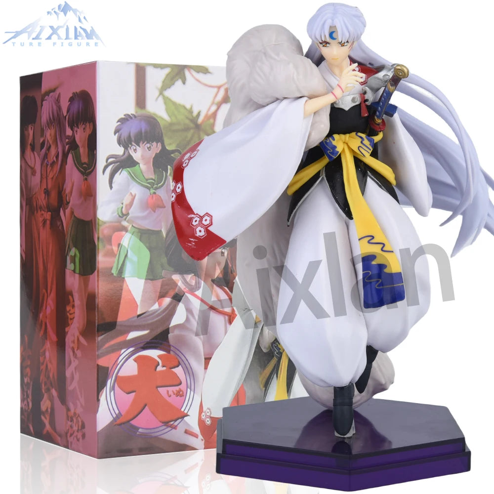 Aixlan 20cm Inuyasha Anime Figure Sesshoumaru PVC Action Figure Higurashi Kagome Figurine Collectible Model Toys Kid Gift