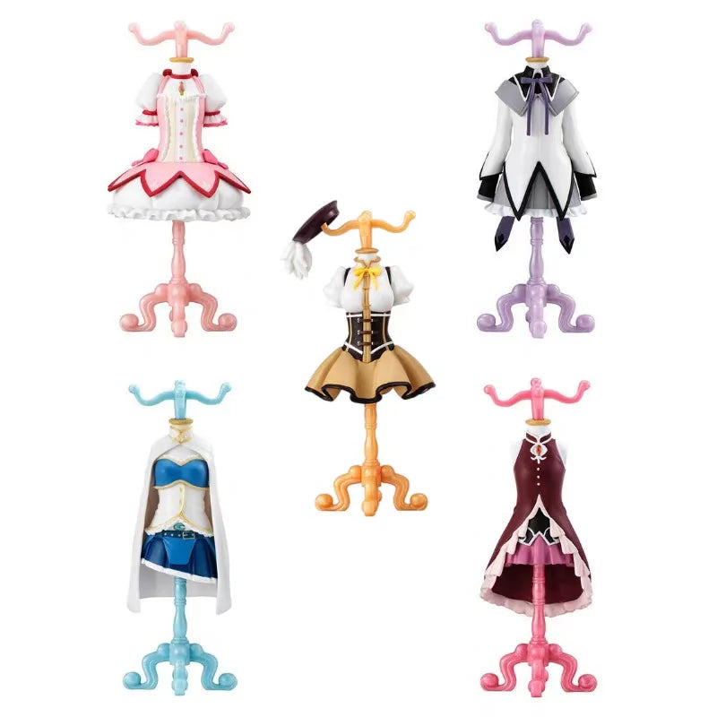 Genuine Bandai Mahou Shoujo Madoka Magika Anime Figure Model Kawaii Mini Clothes Hanger Shaped Desktop Decor Collect Toys Gifts