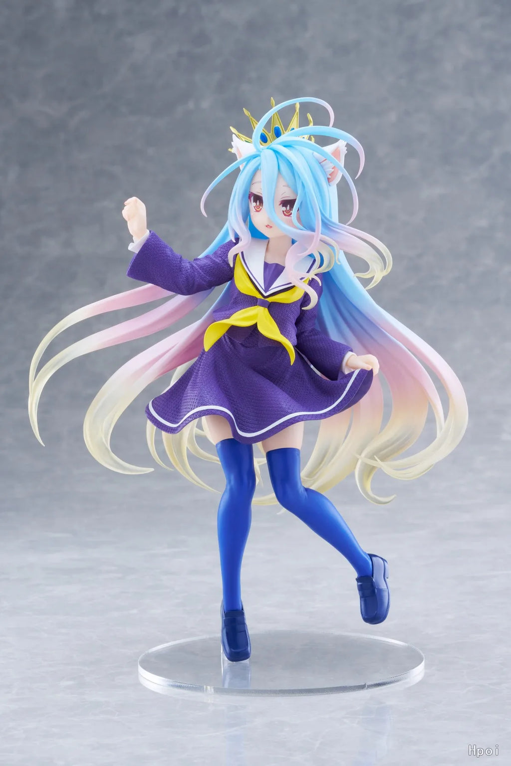 18.9cm Anime No Game No Life Figure Shiro Figure Cat Ear School Uniform Ver Figure Toy Gift Collection Aciton Figure PVC