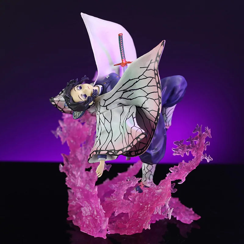 20cm Demon Slayer Kochou Shinobu Butterfly Dance Anime Figure Model Statue Boys Collection Desktop Decoration Ornament Toys Gift
