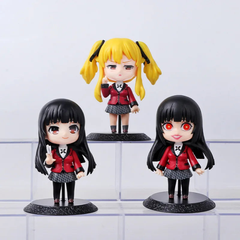 Anime Saotome Meari Figure Gambling Abyss Model Toy Gift  Funko Pop PVC 10CM Q Version Jabami Yumeko Action Figure Cute 3 Style Doll