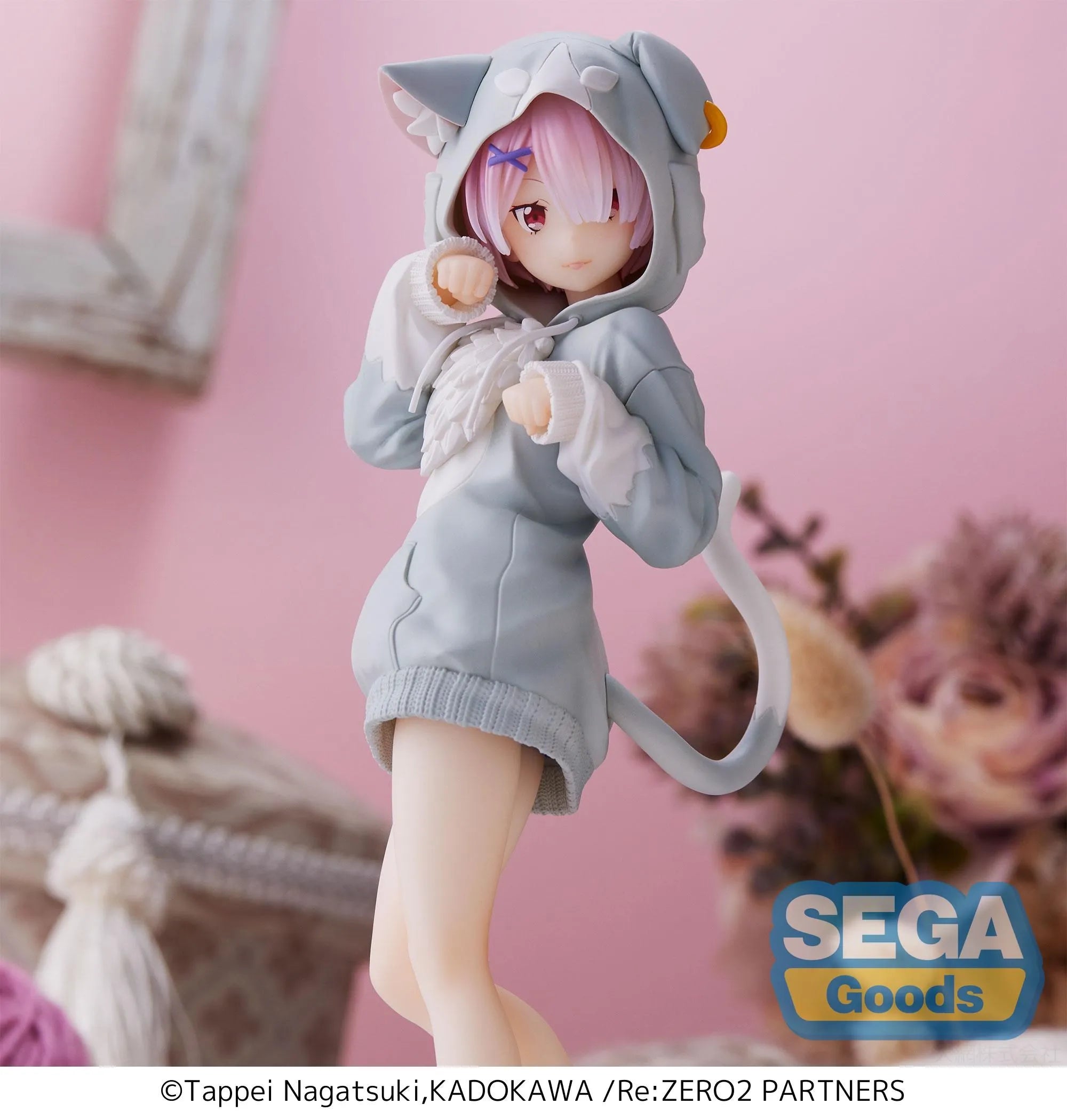 18CM Anime Rem Emilia Cat RE: Zero Starting Life In Another World Figure Different Color Version Static Toys Japanese Dolls