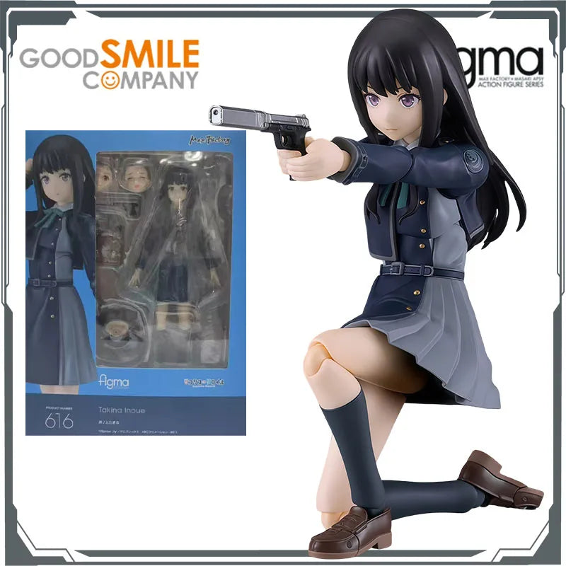 GSC Original Figma Lycoris Recoil Inoue Takina Anime Action Figures Toys for Boys Christmas Gift Collectible Model Ornaments