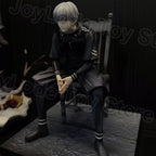 In Stock 19CM Ghoul Anime Figure Kaneki Ken Figurine Sitting Posture 2 Heads Arms PVC Statue Decor Collection Model Gift Toys