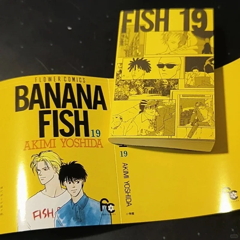 BANDAI Banana Fish Ash Lynx Anime Micro Book Gashapon Official Manga Figure Charm Collectible Miniature Capsule Toy Gift
