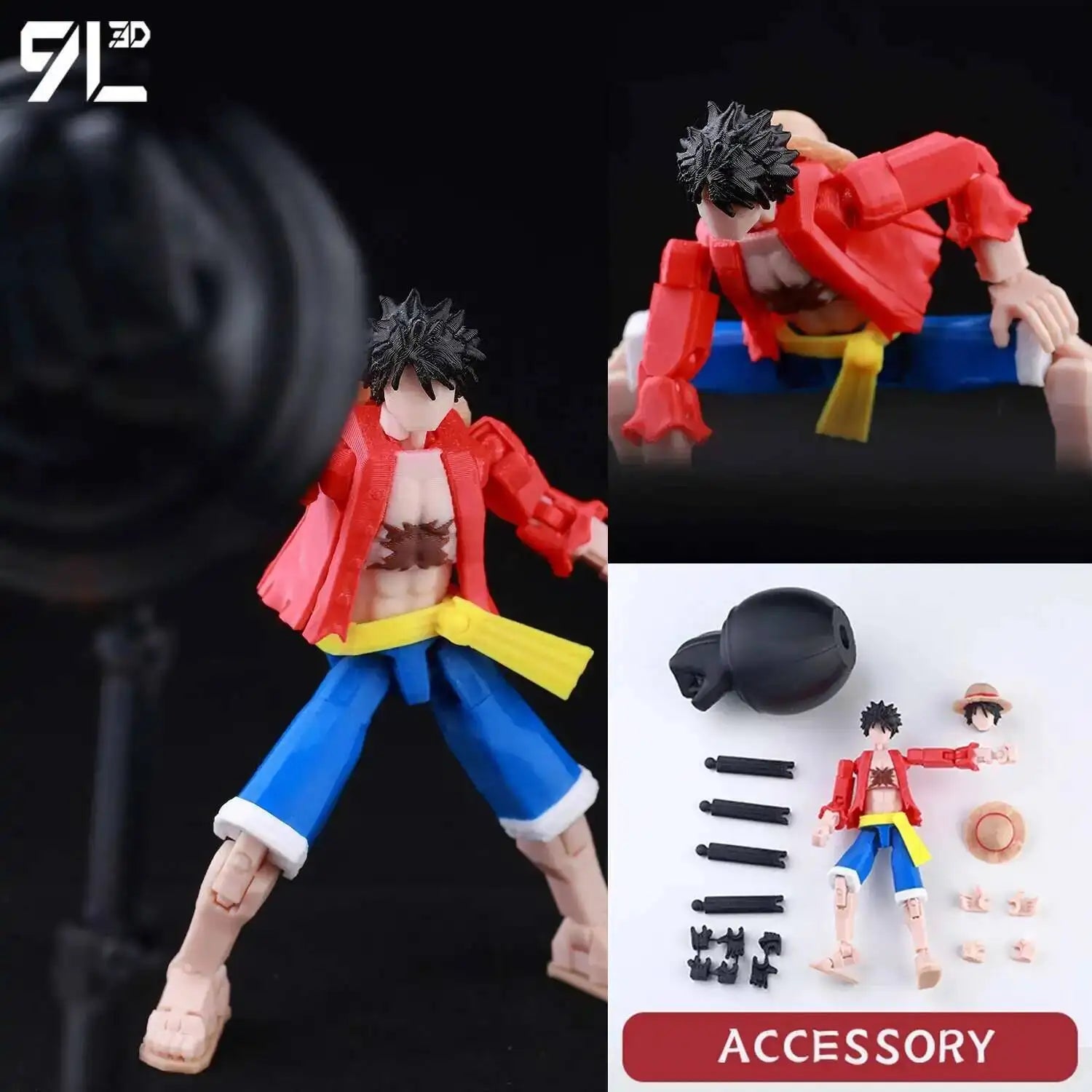 9L3D Printed Anime One Piece Naruto Demon Slayer Dummy13 Lucky T13 Movable Shapeshift Action Figures Mannequin Toys Collectors