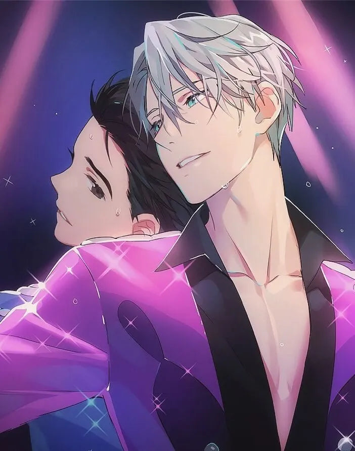 Victor Nikiforov Katsushige Yuuri diamond Painting Anime Wall Art  for Yuri on Ice Fans Home Decor Stylish Wall Decor