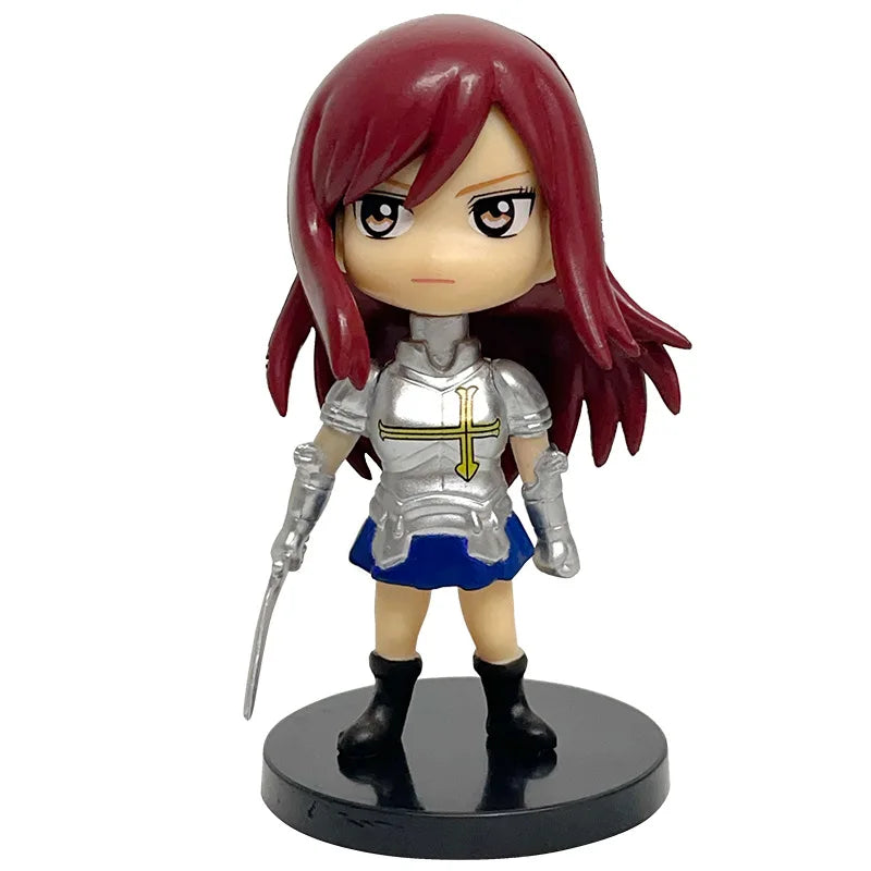 4pcs Set FAIRY TAIL Action Figure 10cm Lucy Natsu Dragion Gurei Soruju Gray Surge Cana Alberona PVC Model Anime Desk Decor