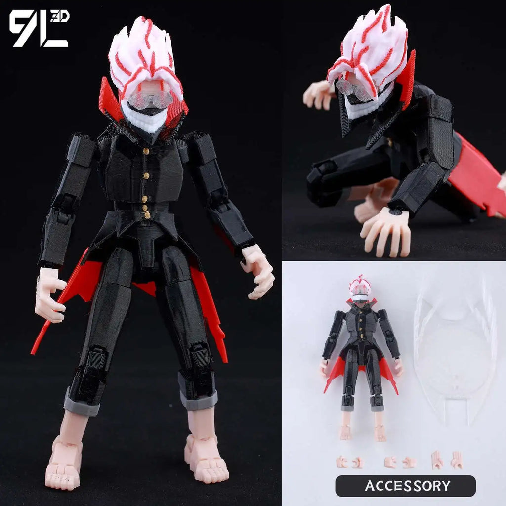 9L 3D Articulated Action Figure - Kaneki Ken From Tokyo Ghoul Lucky Dummy 13 Collectible One-Eyed Ghoul Ver Desktop Display Toys
