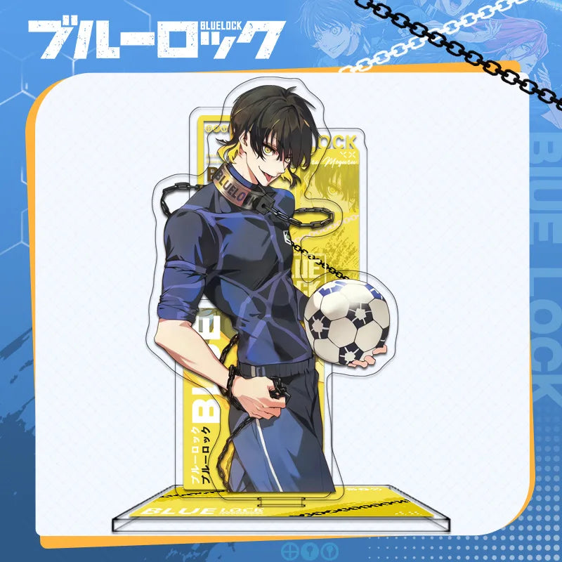 15cm Blue Lock Anime Peripheral Figure Isagi Chigiri Bachira Nagi Karasu Acrylic Stand Figure Desk Ornament Model Toy Kids Gift