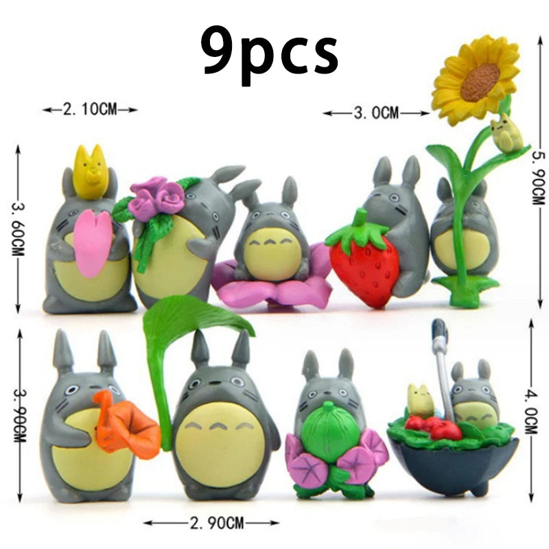 1-12pcs Anime Miyazaki Hayao Series Totoro Figure Mini Statue Cute Toys Room Ornaments Pvc Figures Toy Kid Gifts Collecctibles