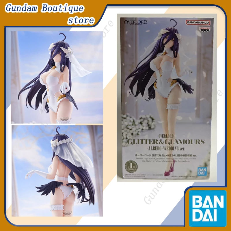 Bandai Genuine BANPRESTO OVERLORD GLITTER&GLAMOURS Albedo Wedding  Anime Action Figure Collectible Model Toys Gift Children Kid