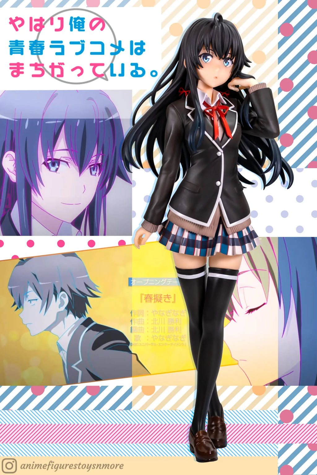 18CM Anime Yahari Ore no Seishun Love Comedy wa Machigatteiru Kan Figure Yukinoshita Yukino Figure School Clothes Ver Model Toy