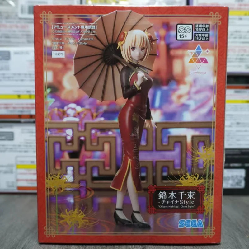 Genuine Sega Lycoris Recoil Luminasta Inoue Takina Nishikigi Chisato Cheongsam Dress Anime Figure Model Collector Figurine Toys