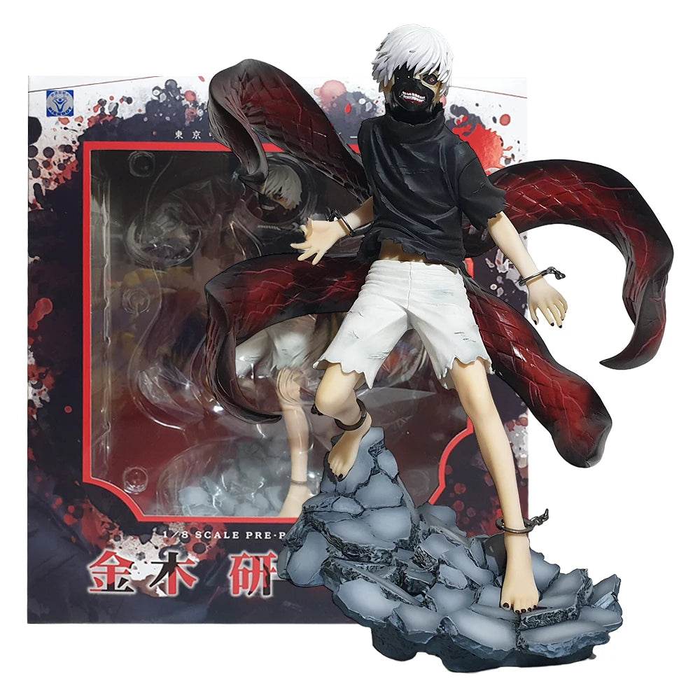 21CM Anime Tokyo Ghoul Kaneki Ken Figure 1/8 Awakened ver Scene Model Toy Doll Can Change Head Stand Aciton Figure PVC