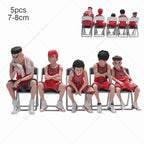 5pcs/lot Slam Dunk Kaede Rukawa Hanamichi Sakuragi Takenori Miyagi Ryota Action Figure Car Interior Decoration Model