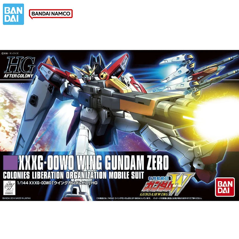 Bandai Original Genuine Figure Gundam Model Kit HGUC 1/144 XXXG-00W0 Wing Gundam Zero Collection Action Figure Model Toys Gifts