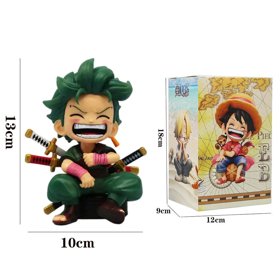 One Piece Handheld Luffy Solon Sitting Q-Version Trendy Play Cartoon Anime Desktop Car Ornament Peripheral Gifts