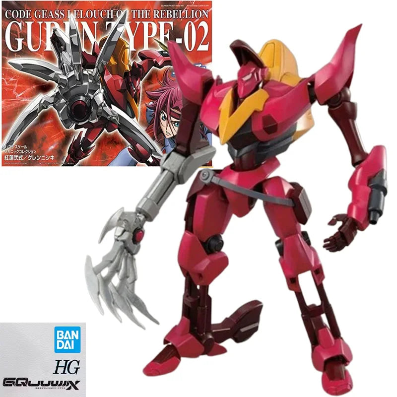 Bandai HG1/35CODE GEASS LELOUCH OF THE REBELLION GUREN TYPE-02 Anime action character assembly model toys children's gift
