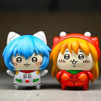Evangelion Ayanami Rei Asuka Action Figures Usagi Hachiware Anime Model Figures Cartoon Creative Desktop Ornaments Toys Gift
