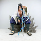 18cm NARUTO Uchiha Sasuke Mantra Seal Action Figure Sitting Pose Pvc Model Statue Collection Decoration Toys Gift Ornaments