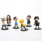 6pcs/12pcs/Sets Q Posket Figure Wholesale Demon Slayer Mini Figurine Kimetsu No Yaiba Small PVC Dolls Desktop Decoration
