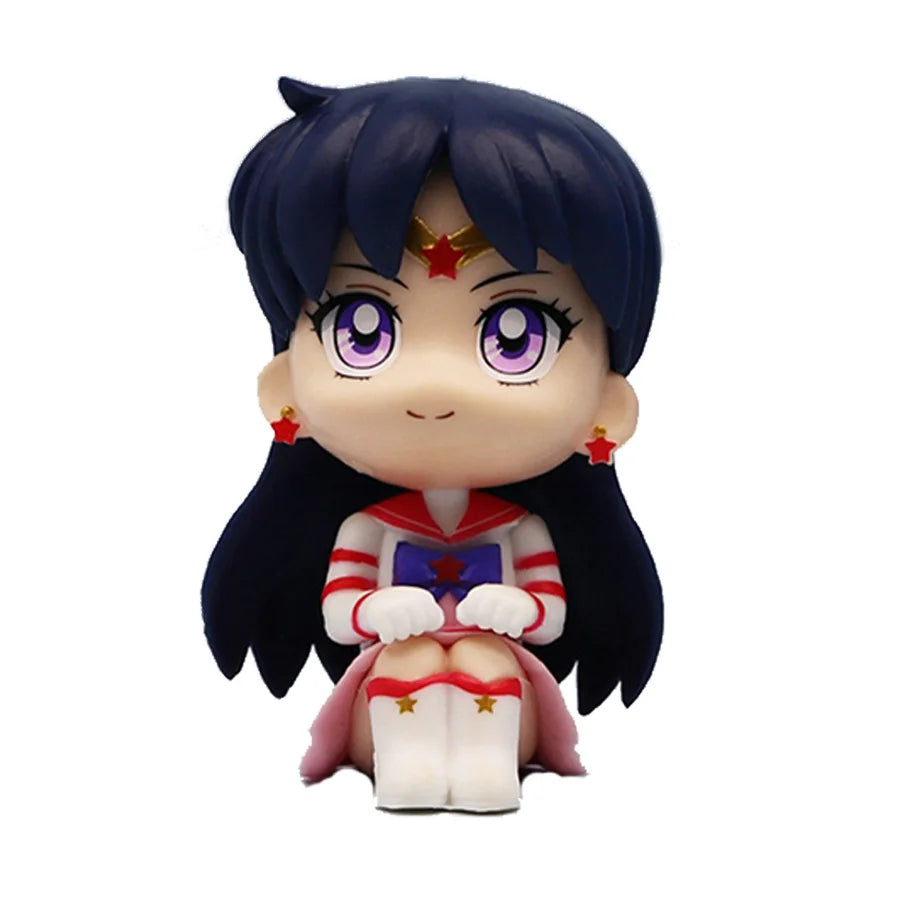 7cm Sailor Moon Anime Figure Tsukino Usagi/Chibiusa/Kino Makoto Action Figure Sailor Mars Jupiter Mercury Venus Figurine Kid Toy
