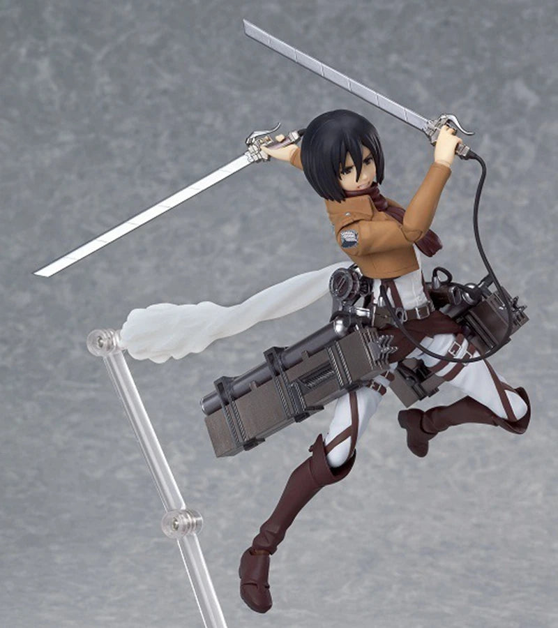 Anime Figure Attack On Titan Mikasa·Ackerman Standing Holding Sword Detachable Model Toy PVC Collection Desktop Ornaments 19CM