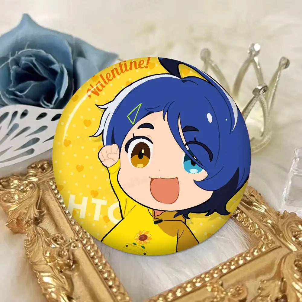 Wonder Egg Priority 58mm Cute Anime Figure Icon Badge Handmade Tinplate Brooch For Backpack Clothes Chest Ornament Gifts