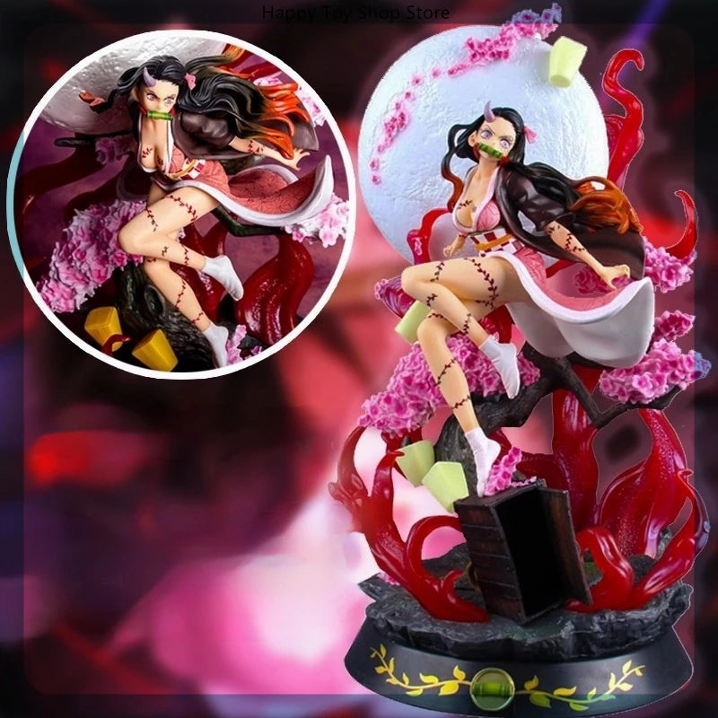 31cm Demon Slayer Kamado Nezuko Anime Girl Figure Model Gk Large Statue Boys Collection Desktop Decoration Ornament Toys Gifts