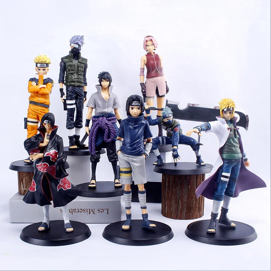 Animated character Naruto Uchiha Itachi Sasuke Pain Kakashi Naruto Shippuden action character set model children's toy gift