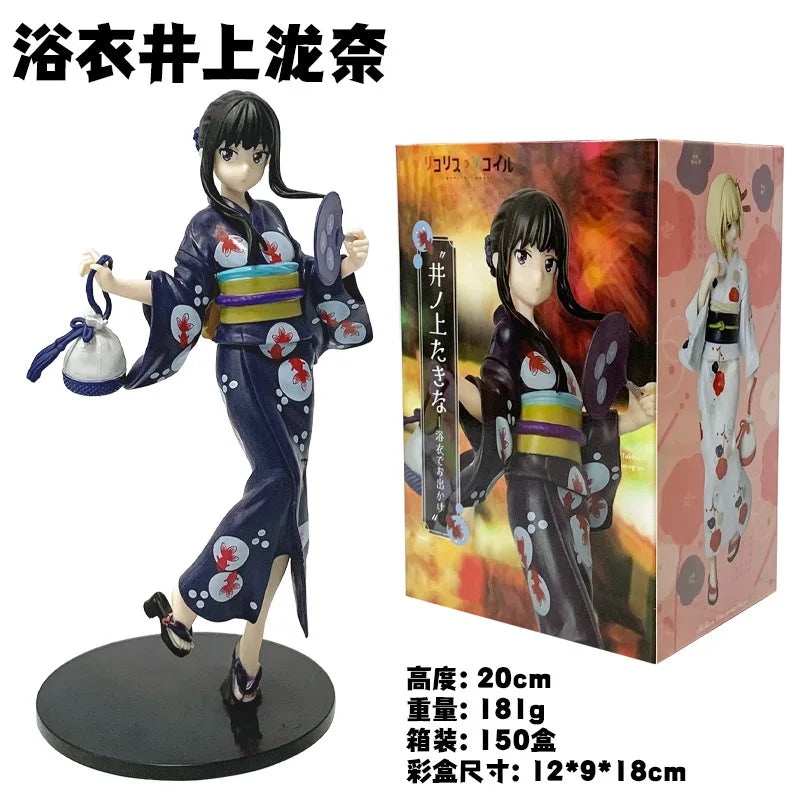 19CM Anime Lycoris Recoil Inoue Takina Figure Luminasta Yukata de Odekake Cheongsam Dress Up Model Toy Doll Action Figure