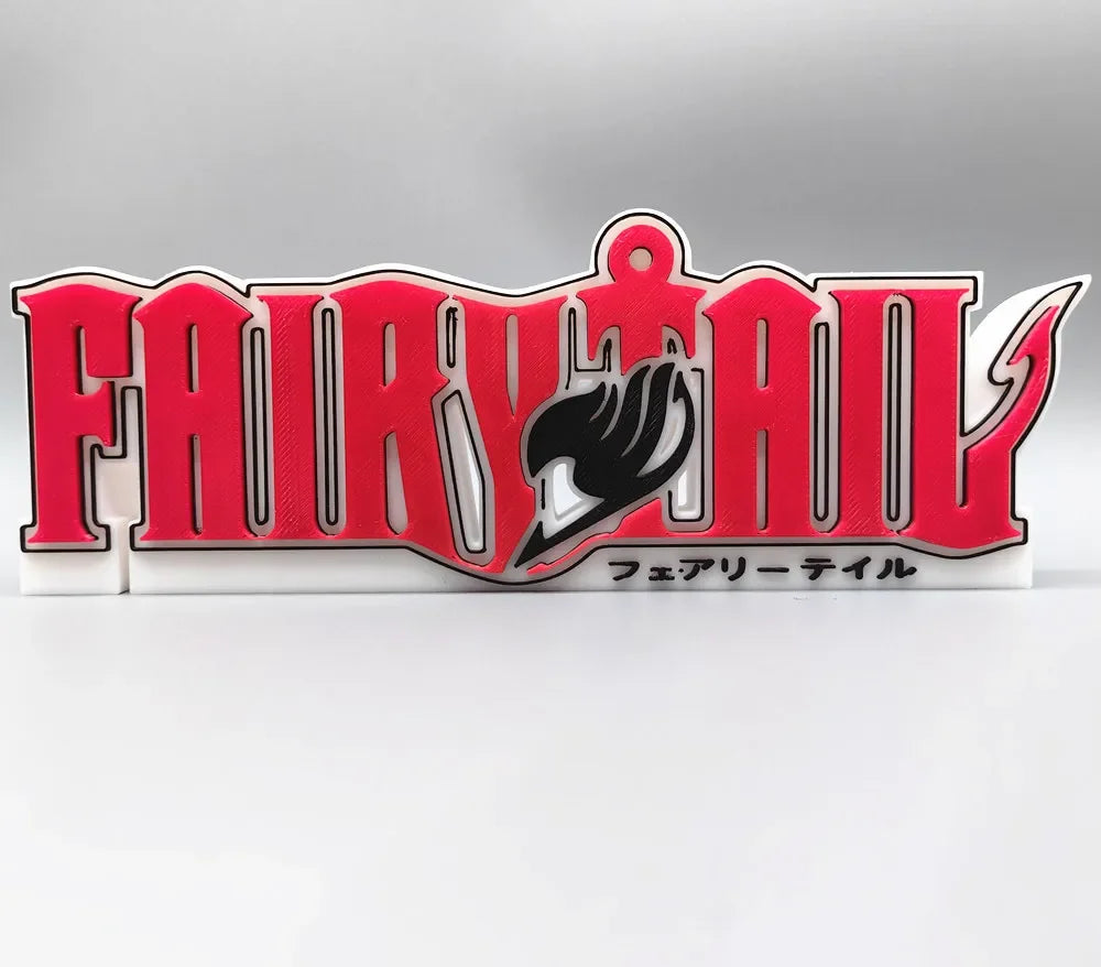 Anime Fairy Tail 3D Printed Model Doll Title billboard Ornament for Natsu Lucy Figure Display Prop Cosplay Exhibition Stand Toy