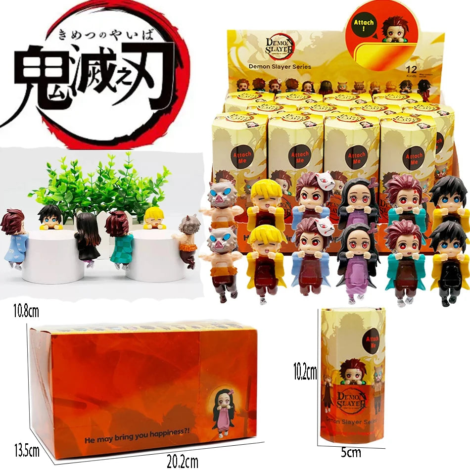 New 12-piece set Sunnys Angel Anime Demon Slayer Blind Box Handmade Anime Cartoon Doll Car Desktop Computer Screen Ornaments