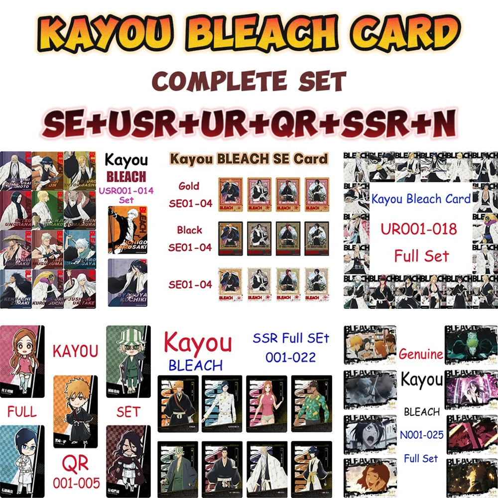 Complete Set Kayou BLEACH Card W1T4 Rare SE\USR\UR\QR\SSR\N Series Japanese Anime Collection Cards Cartoon Decor Kids Toy&Gift