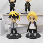 10CM 5Pcs/1 Set Anime Tokyo Revengers Figure Draken Manjiro Sano Cute Q Edition Toys PVC Children's Birthday Gift Collection
