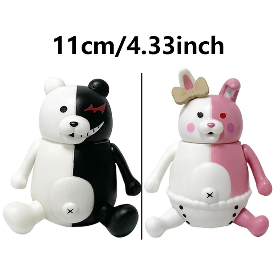 11cm/4.33in Danganronpa 1 / 2 Reload Anime Figure Bear Monokuma Action Figure Pink Rabbit Monomi PVC Collection Model Doll Toys