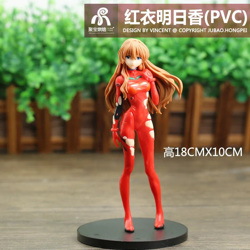 18cm Anime Neon Genesis Evangelion Eva Ayanami Rei Kawaii Figure Pvc Model Toys Xmas Gifts For Kids Doll Collect Ornaments