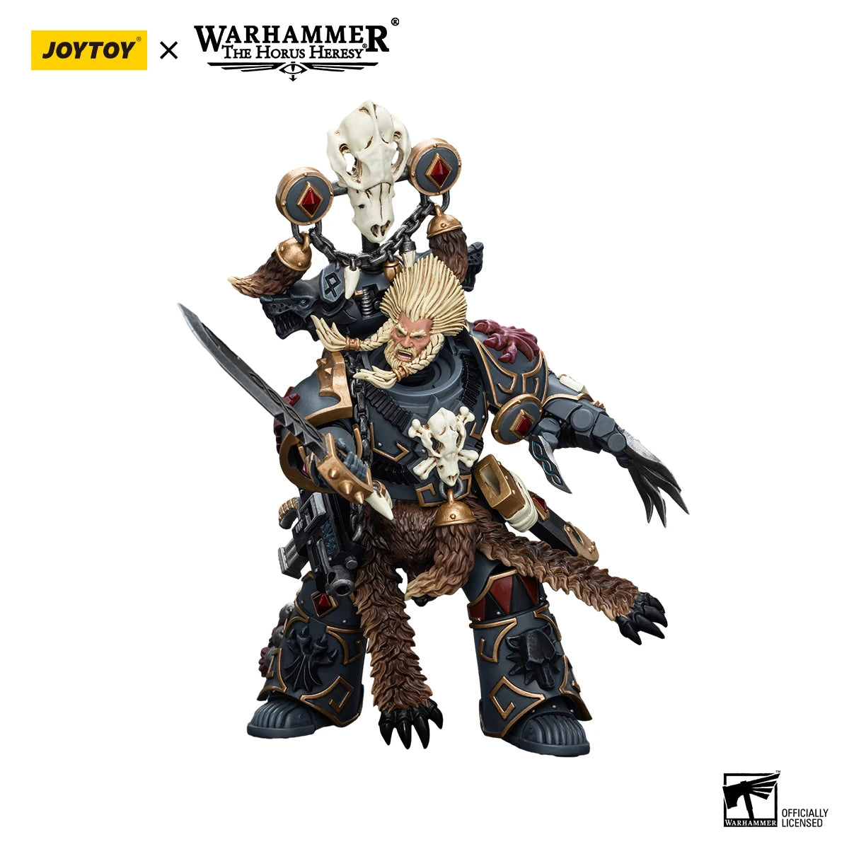 JOYTOY Warhammer 40k 1/18 Action Figures Anime 13.5cm Space Wolves Geigor Fell-Hand Collection Model Toys