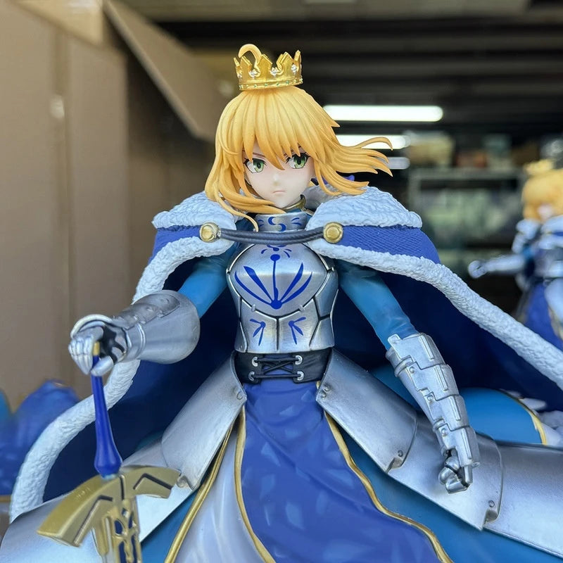 Fate Stay Night Anime Products King Arthur Altolia Pendragon Armor Saber Standing Posture 27cm Action Figures Ornament Toy Model