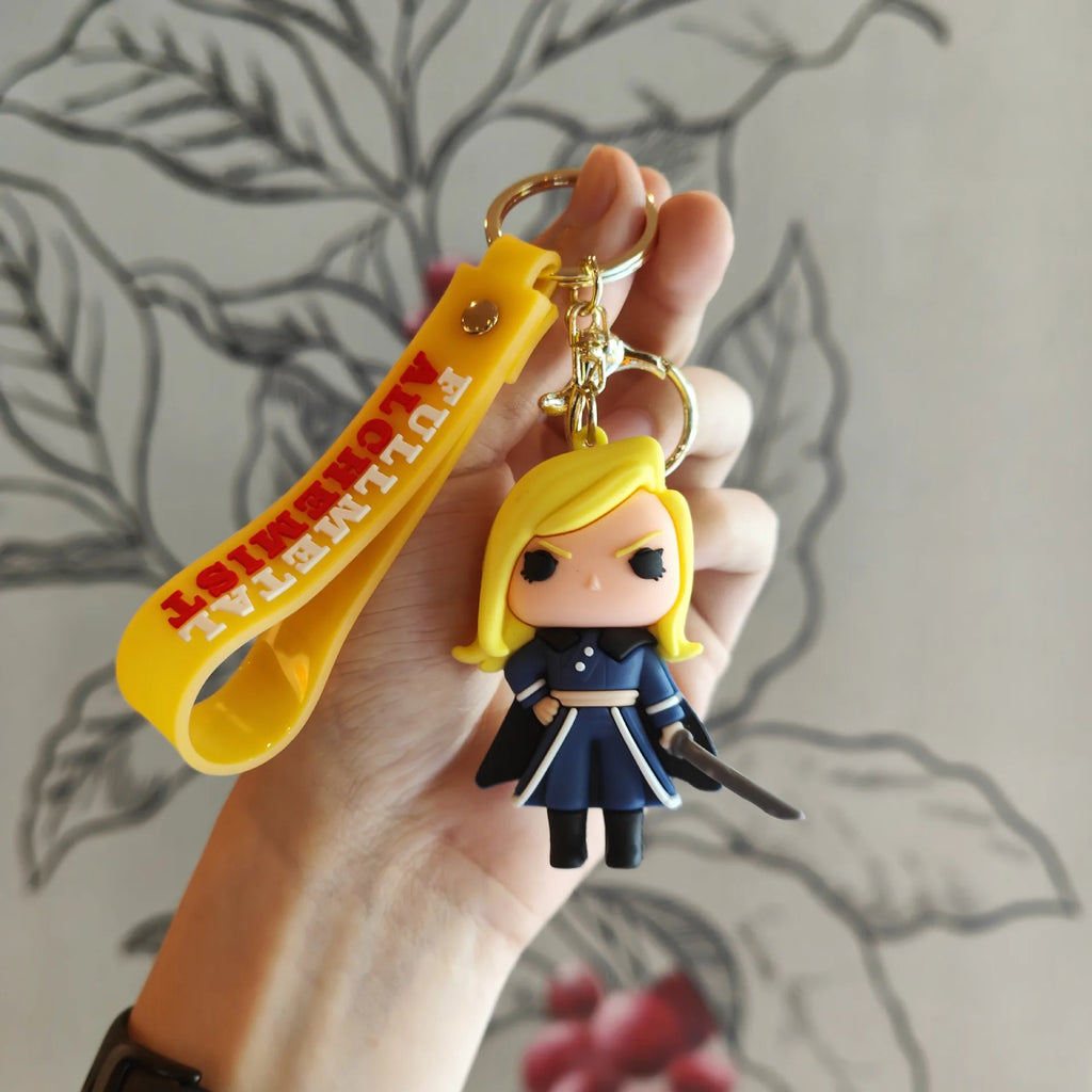 Fullmetal Alchemist Figures Key Chains Anime Edward Elric Keychain Pendant Backpack Jewelry Alphonse Elric Bags Key Accessories