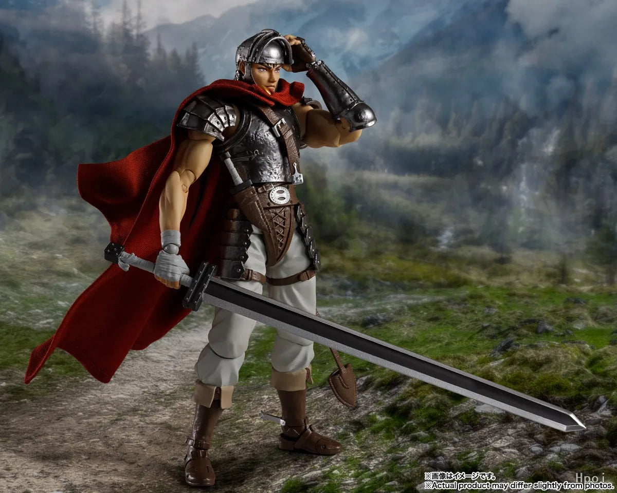Original Bandai Anime Figure Berserk Guts S.H. Figuarts Action Figurine SHF Toys Model Collector Doll 16CM