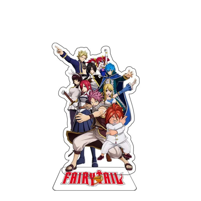 15cm FAIRY TAIL 100 YEARS QUEST Etherious Figure Acrylic Stand Lucy Heartfilia Statue Erza Scarlet Desk Ornament Toys Collection