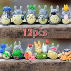 1-12pcs Anime Miyazaki Hayao Series Totoro Figure Mini Statue Cute Toys Room Ornaments Pvc Figures Toy Kid Gifts Collecctibles