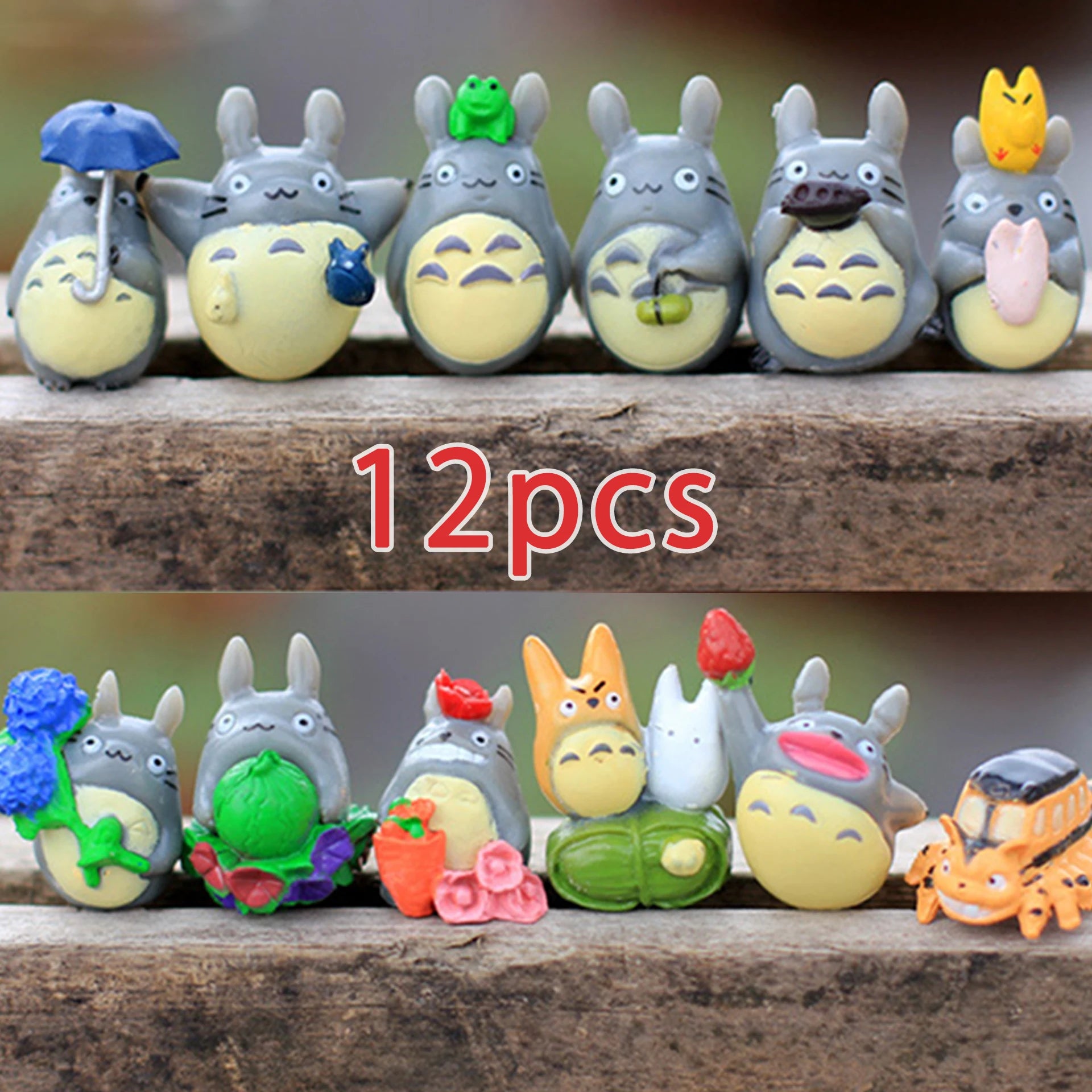 1-12pcs Anime Miyazaki Hayao Series Totoro Figure Mini Statue Cute Toys Room Ornaments Pvc Figures Toy Kid Gifts Collecctibles