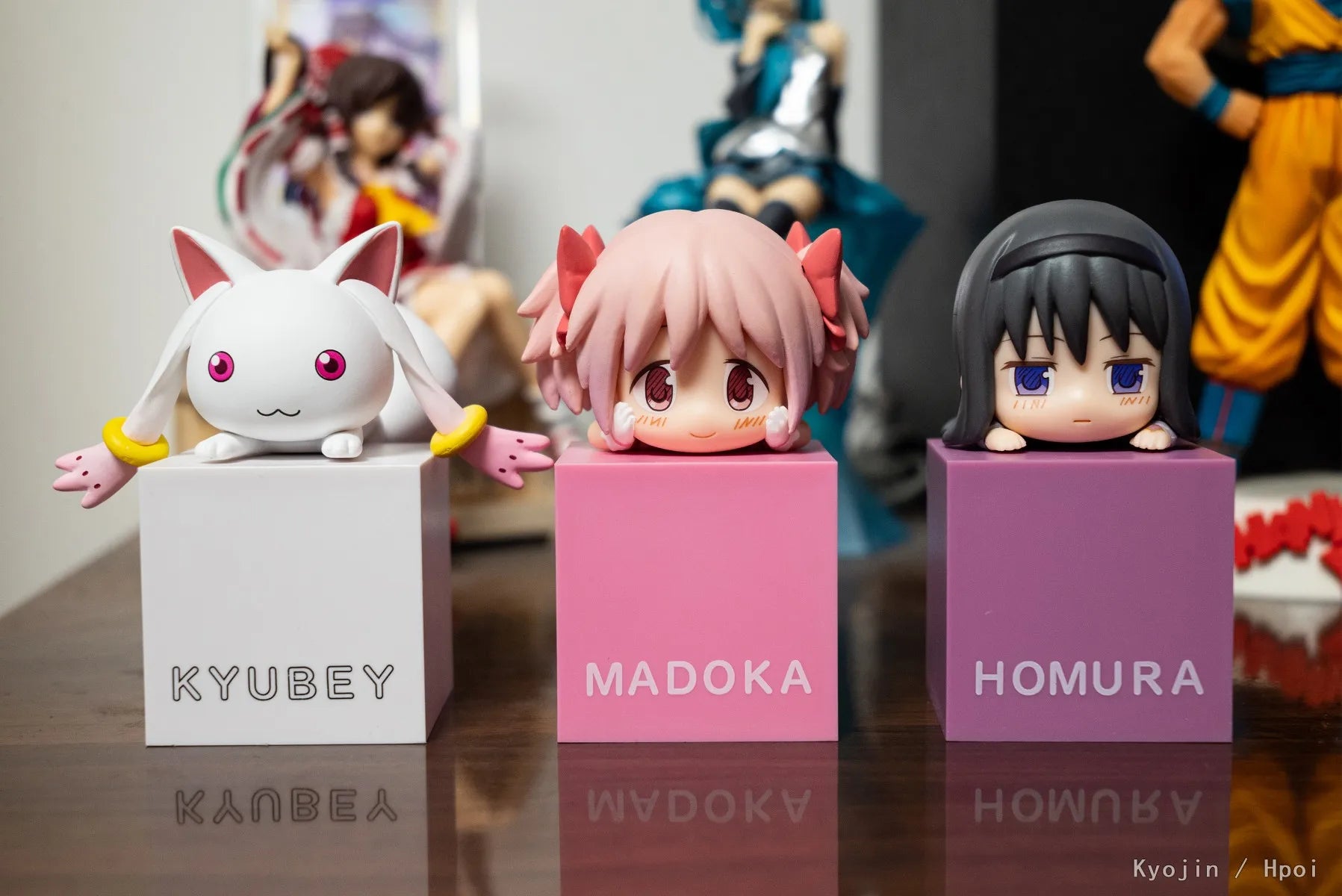 10cm Anime Puella Magi Madoka Magica Kaname Madoka Figure Leaning Collections Model Doll Toy Q Version Cute Three Models PVC