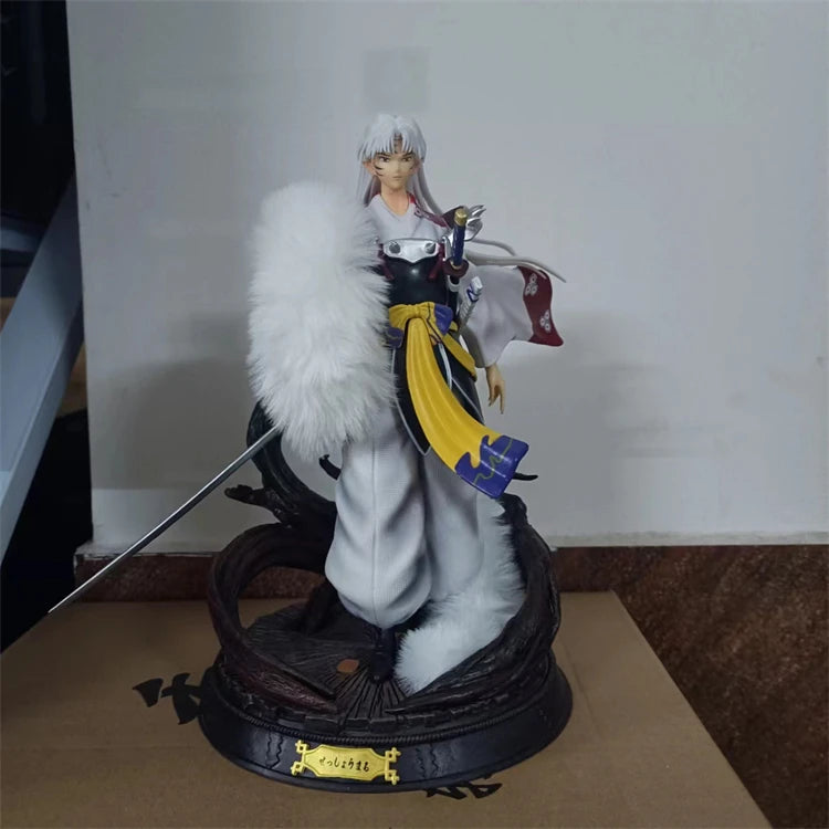 28cm Inuyasha Sesshomaru Phoenix Era Tree Statue Standing Position Anime Figure Collectible Model Desktop Decoration Gift