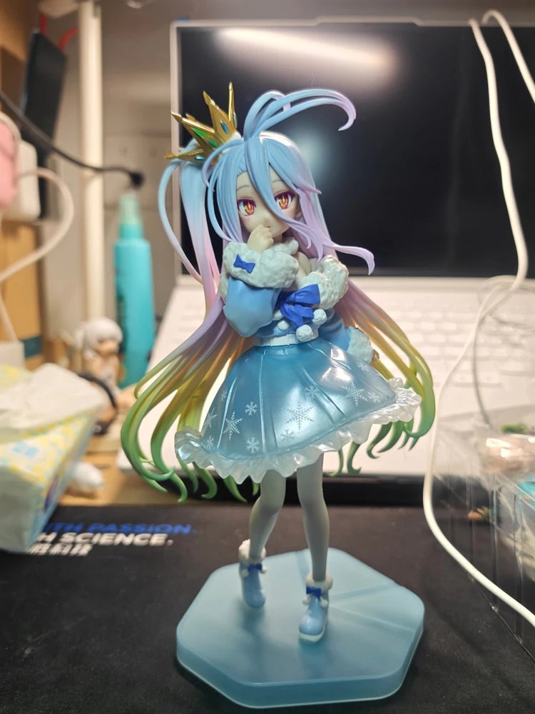 Pre-sale Genuine Furyu No Game No Life TENITOL Shiro Japanese Anime Action Figure With Interchangeable Face For Birthday